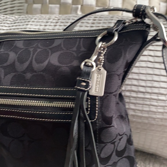 Coach Signature Bag with Leather Bottom - Picture 7 of 10